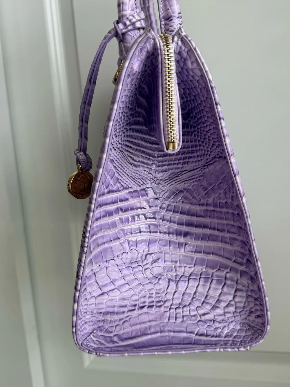 Brahmin Small Caroline Satchel Gentle Lavender Melbourne Leather
